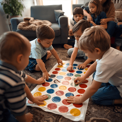 Twister game for balancing screen time during family events