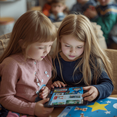 Fire 7 tablet with educational apps for family events