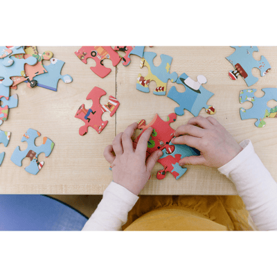 Group Puzzle Challenge with Ravensburger puzzle for sharing