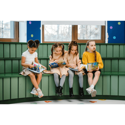 Sharing Storytime with Rainbow Fish book for kids