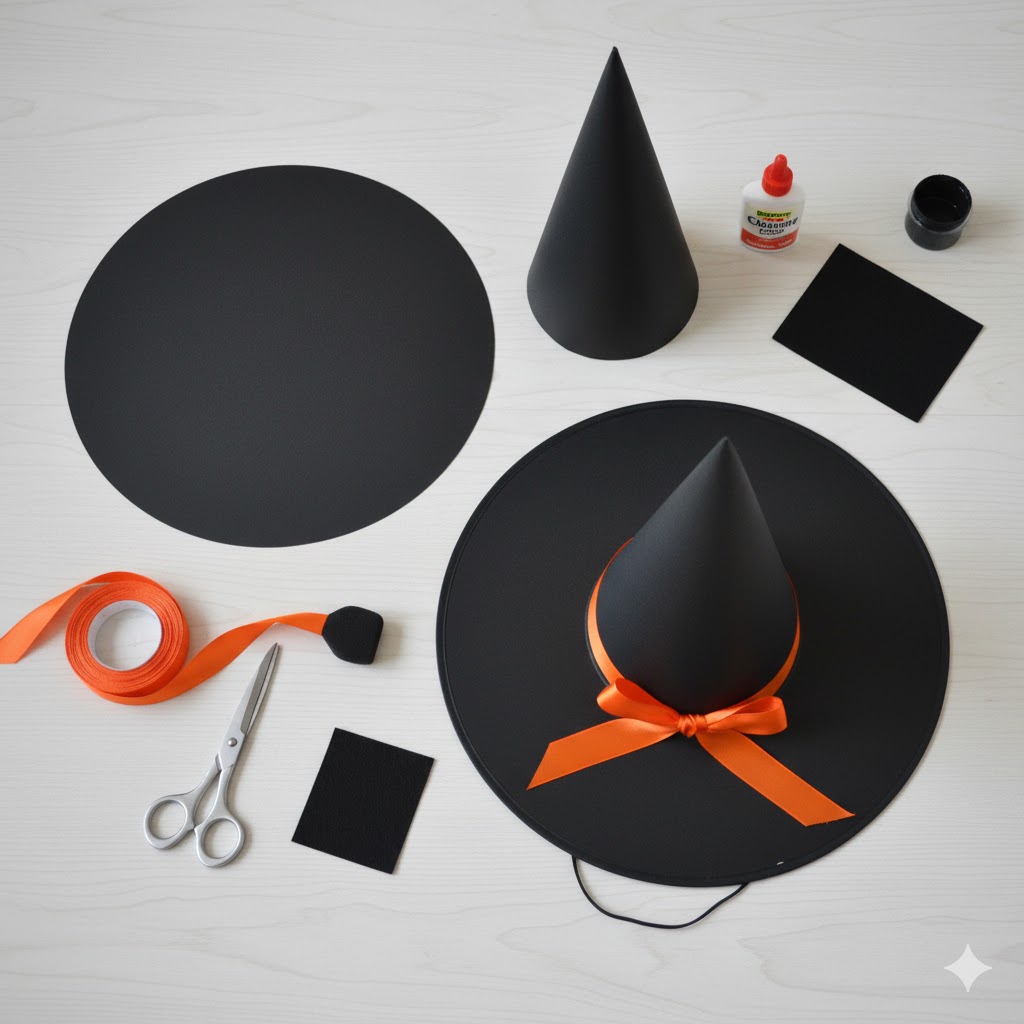 Cardboard Witch Hat for DIY family Halloween costumes 2025