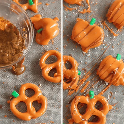 Pumpkin Pretzel Bites for edible Halloween crafts 2025